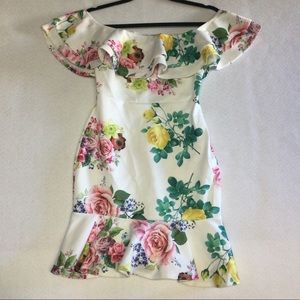 Fashion Nova Off Shoulder Floral Dress Size S